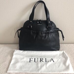 EUC Furla Black Pebble Leather Satchel